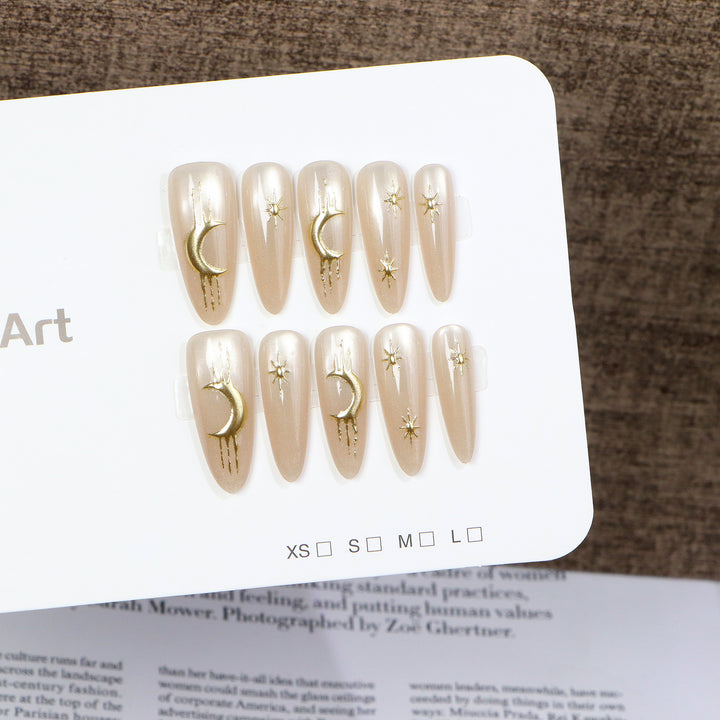 Celestial Themed Press-On Nail Art Set Stornfield