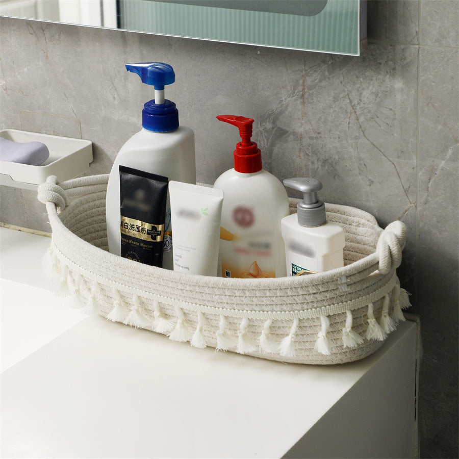 Women Decorative Storage Basket with Fringe Decoration Stornfield