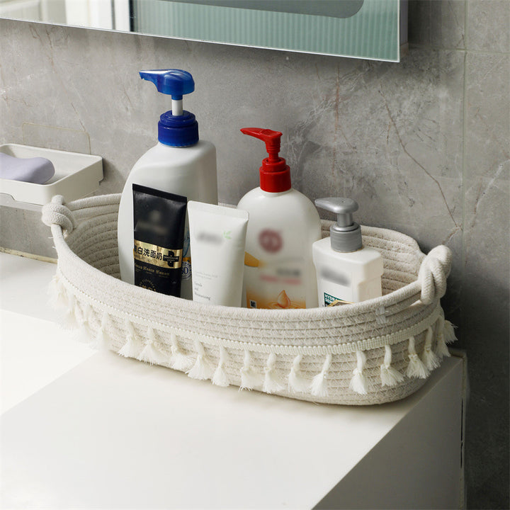 Women Decorative Storage Basket with Fringe Decoration Stornfield