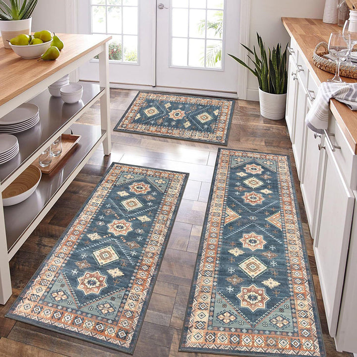 Vintage-Inspired Geometric Kitchen Mat
