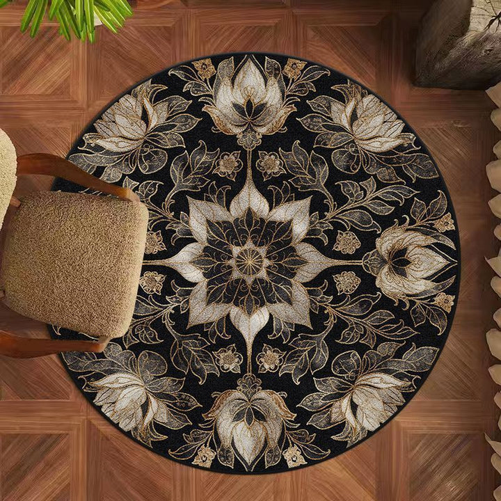 Floral Pattern Round Area Rug Stornfield