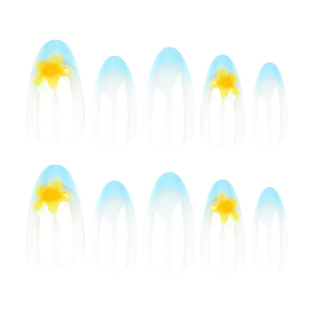 Artfully designed nail extensions with floral accent Stornfield
