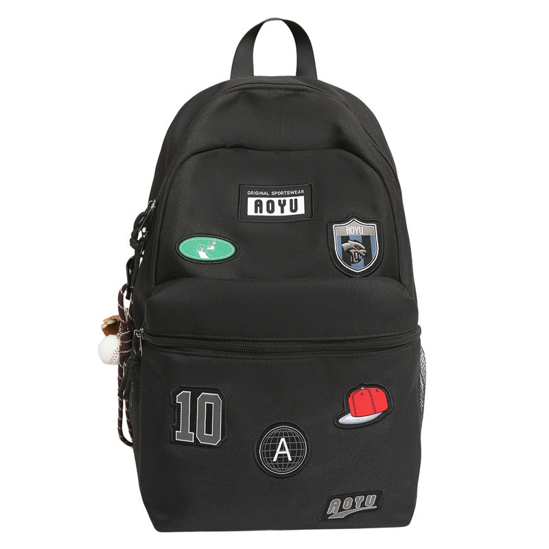Stylish Graphic Patch School Backpack Stornfield