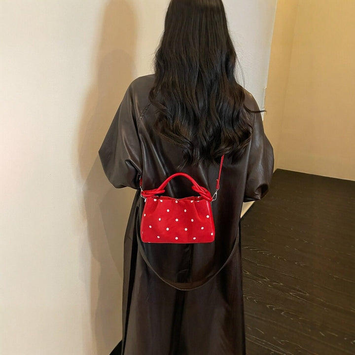 Polka Dot Textured Handheld Bag
