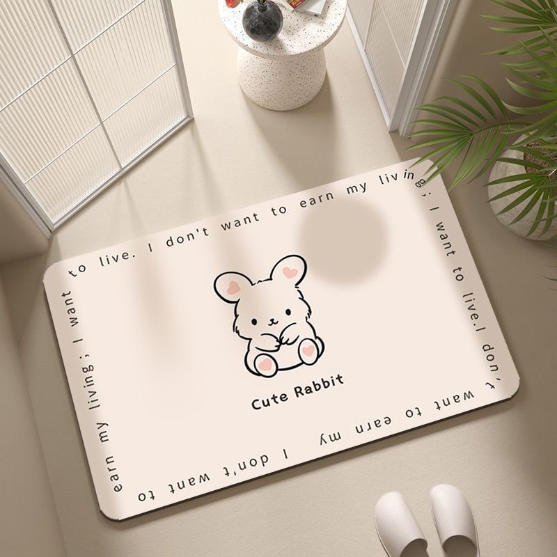 Cartoon Penguin-Themed Bath Rug