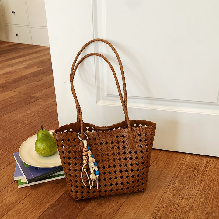 Stylish Woven Leather Tote Bag