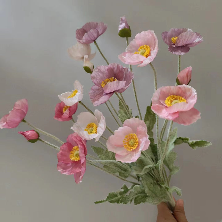 Lifelike Poppy Flower Stem