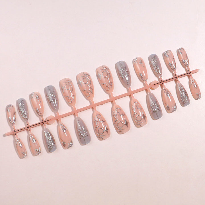 Decorative Galaxy-Inspired Press-On Nail Art Stornfield