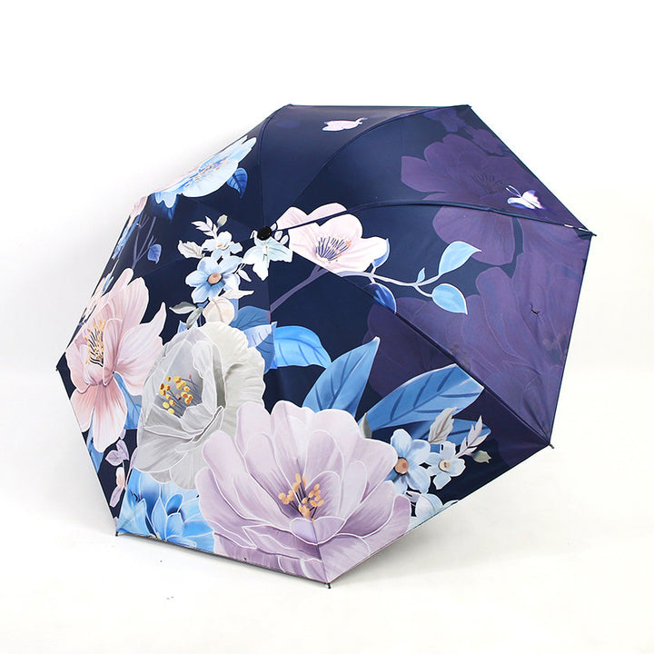 Ladies folding umbrella with artistic flower pattern Stornfield