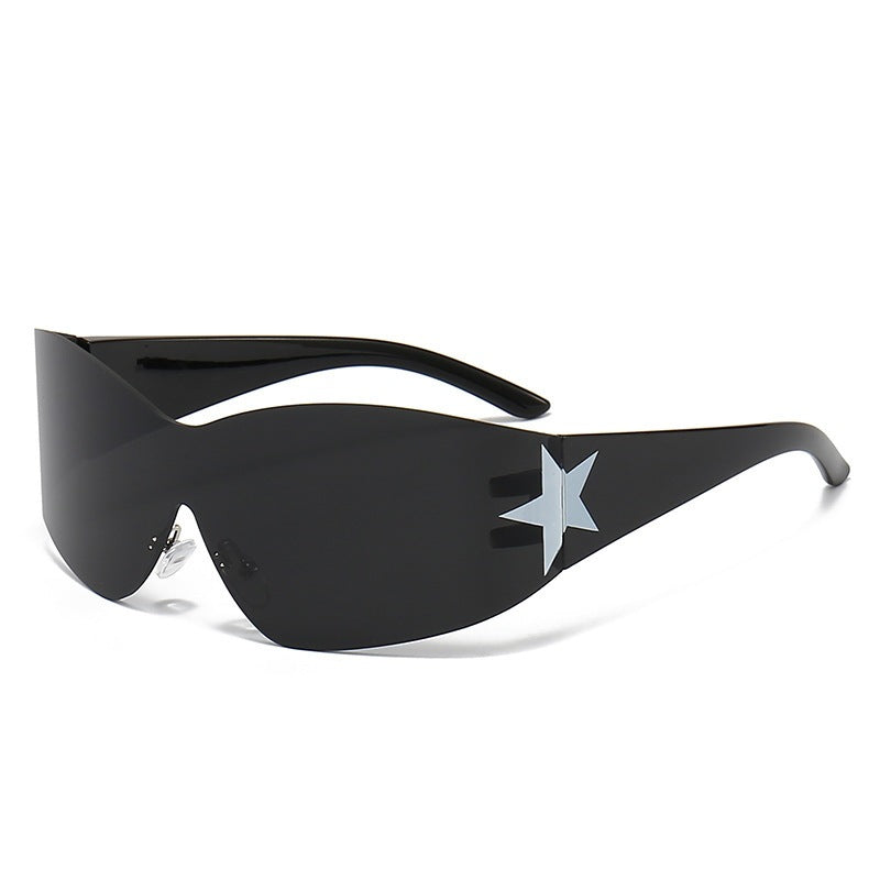 Sleek Shield Sunglasses with Star Accent Stornfield