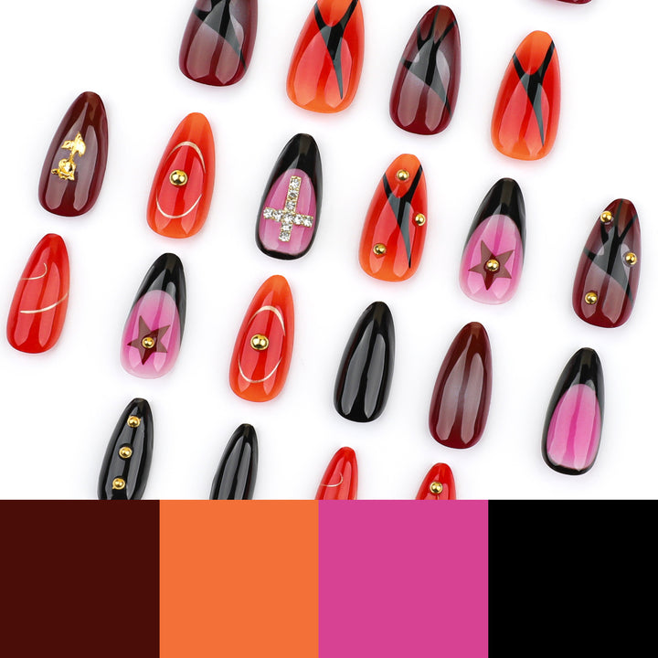 Artistic stiletto nails with creative designs Stornfield