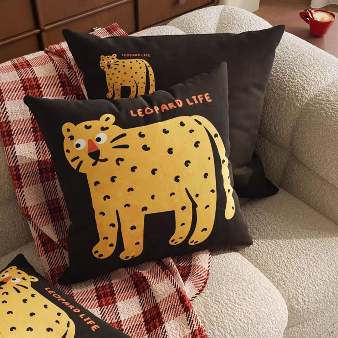 Cozy Leopard Print Decorative Throw Pillow