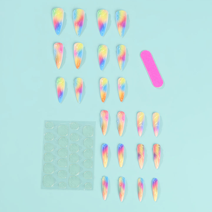 Gradient Color Artificial Nails Stornfield