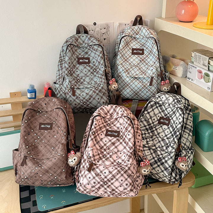 Plaid Pattern Casual Backpack Stornfield