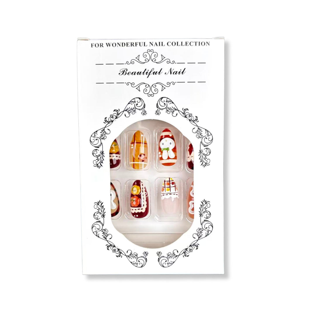 Festive Decorative Press-On Nail Art Set