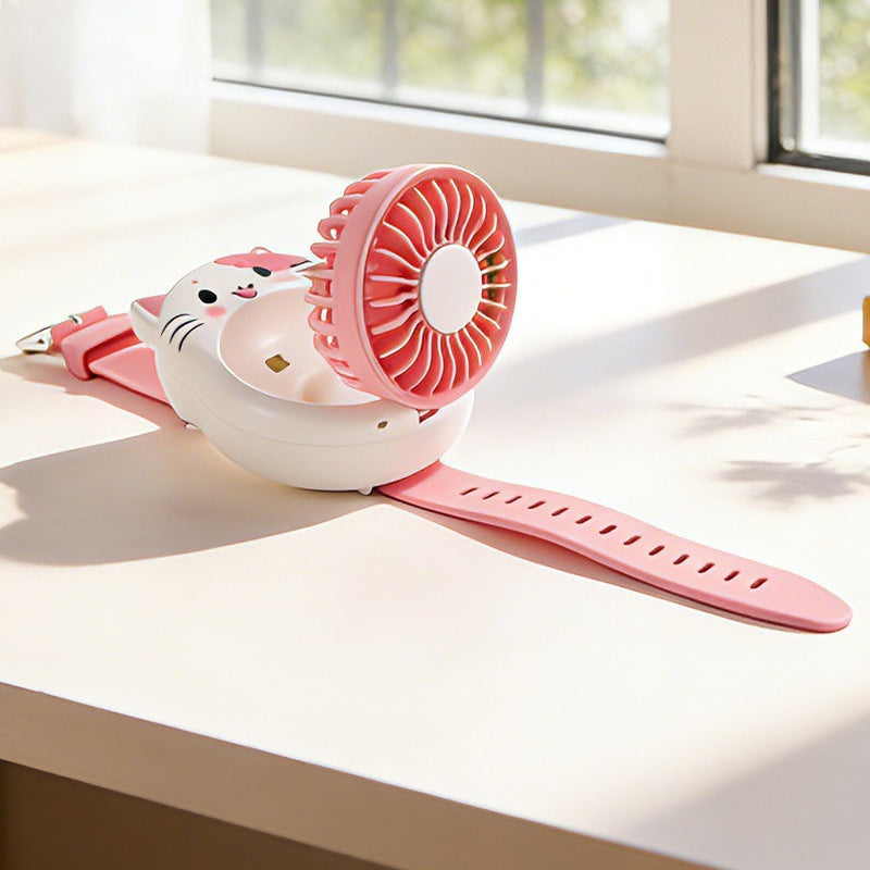 Women Portable Handheld Fan with Cute Cat Design Stornfield