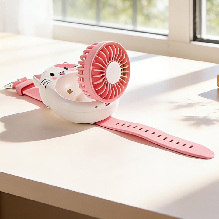 Women Portable Handheld Fan with Cute Cat Design Stornfield