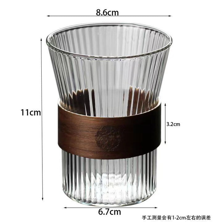 Ladies glass with stylish wooden ring Stornfield