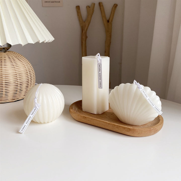 Hand-Poured Geometric Column Scented Soy Pillar Candle