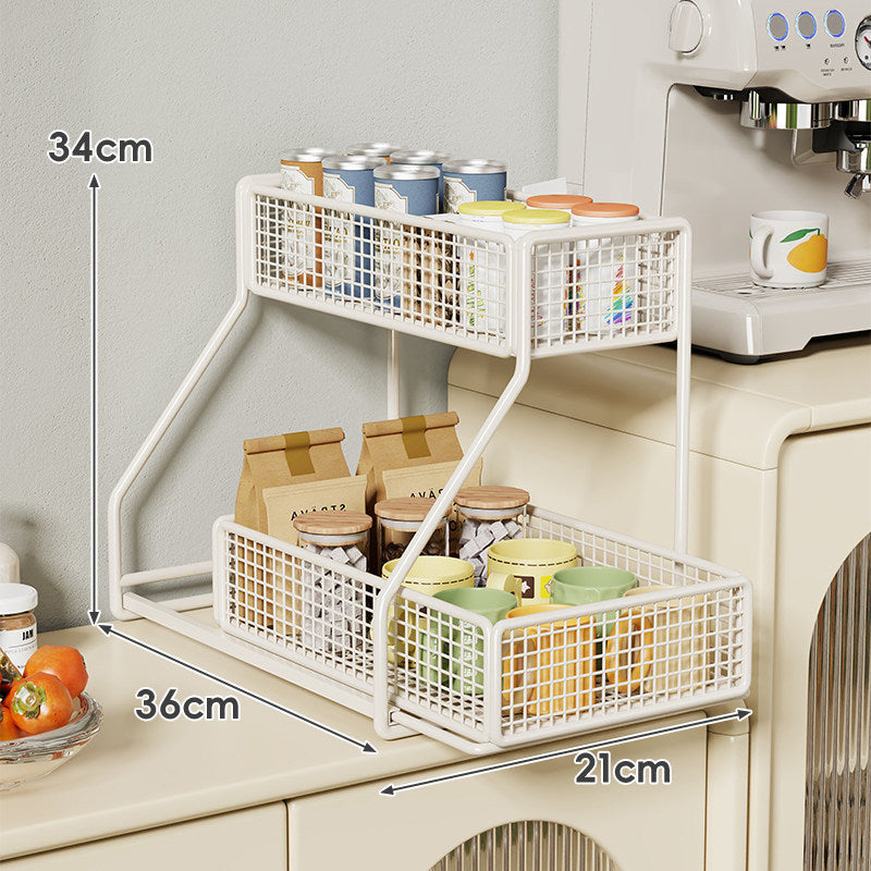 Three-Tier Metal Wire Countertop Kitchen Storage Organizer