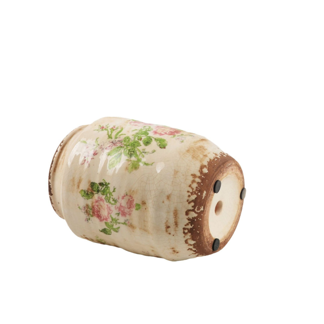 Floral ceramic flower pot with artistic pattern Stornfield