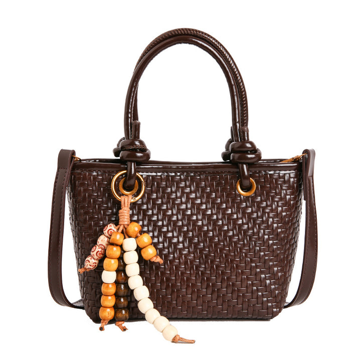 Woven Leather Mini Handbag