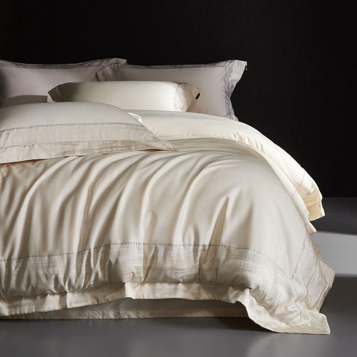 Luxury Sateen Duvet Cover Set with Silk-Feel Finish and Hemstitch Detail