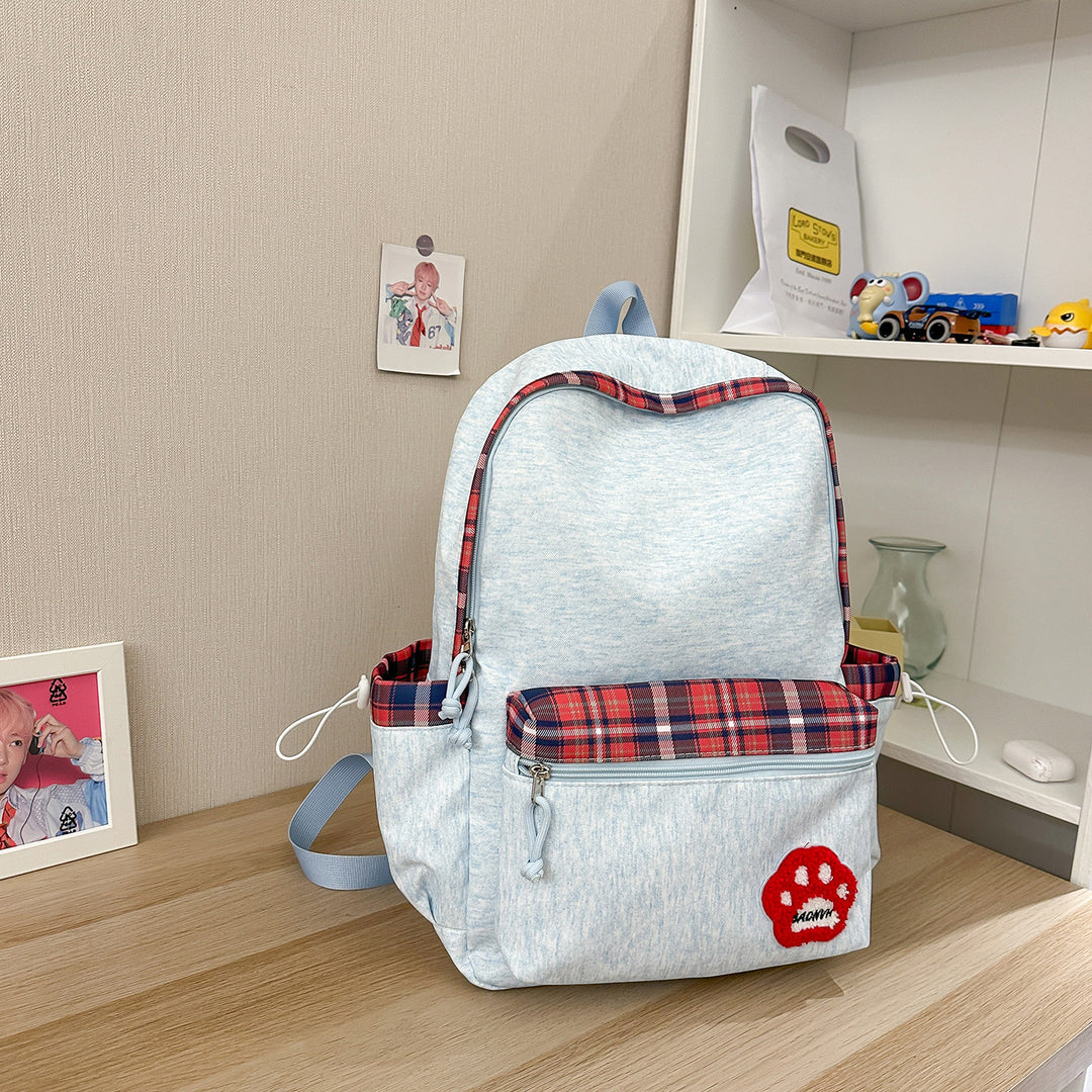Casual Plaid Pattern School Backpack