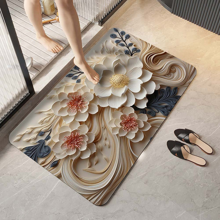 Elegant Floral Design Comfort Mat