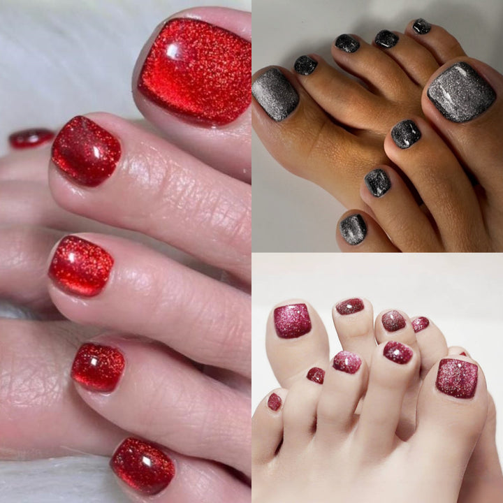 Glittery Pedicure Press-On Nails Stornfield