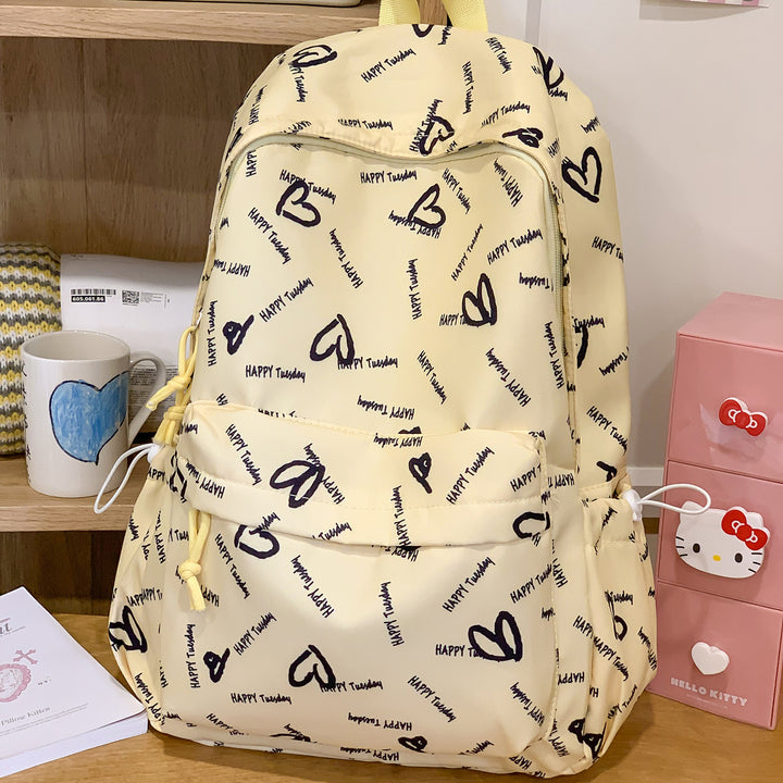 Playful Heart-Patterned Backpack Stornfield