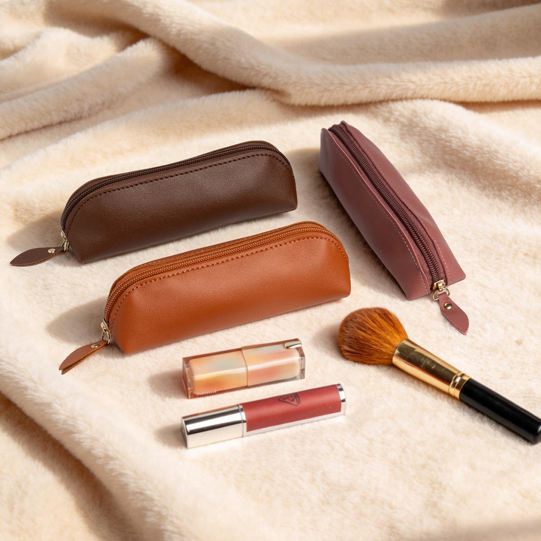 Premium Leather Zippered Pencil Case Stornfield