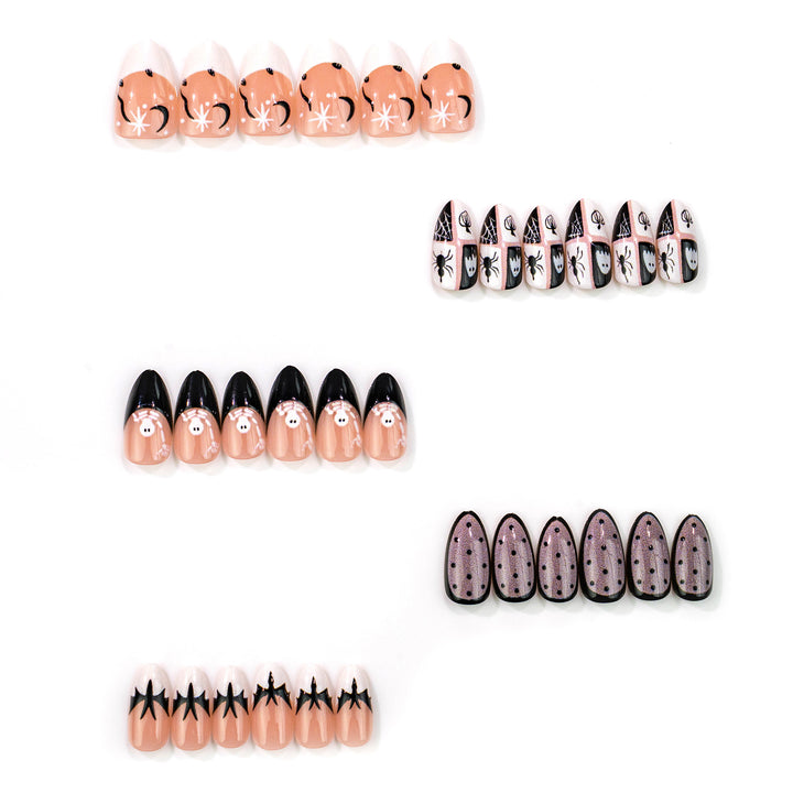 Artistic Gothic-Inspired Press-On Nail Art Set Stornfield