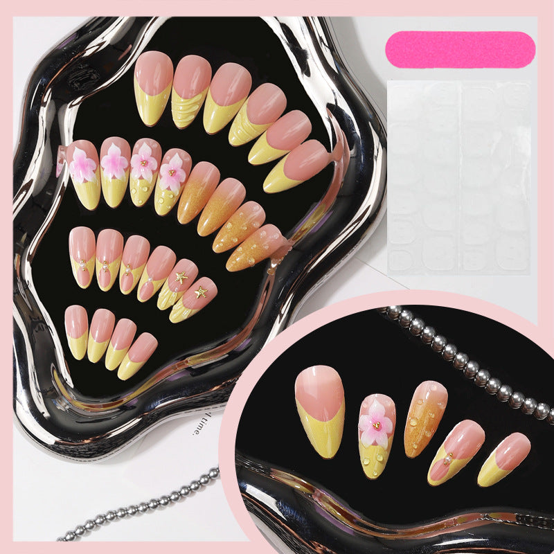 Artistic Floral Tip Press-On Nails Stornfield