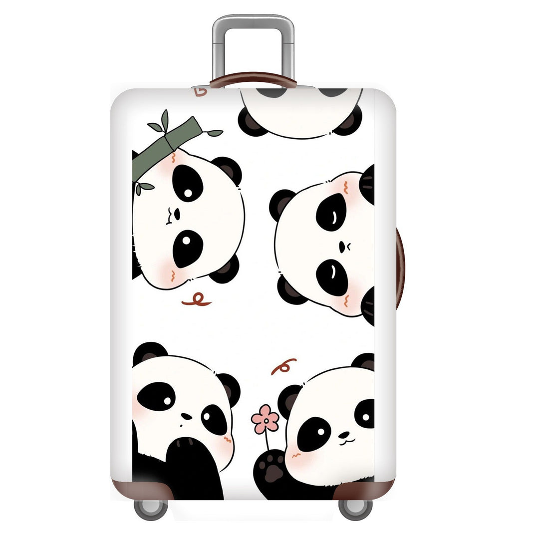 Unisex non-elastic suitcase cover for hard shell trolley with cute panda design, stretch protective cover with handle and wheel openings Stornfield