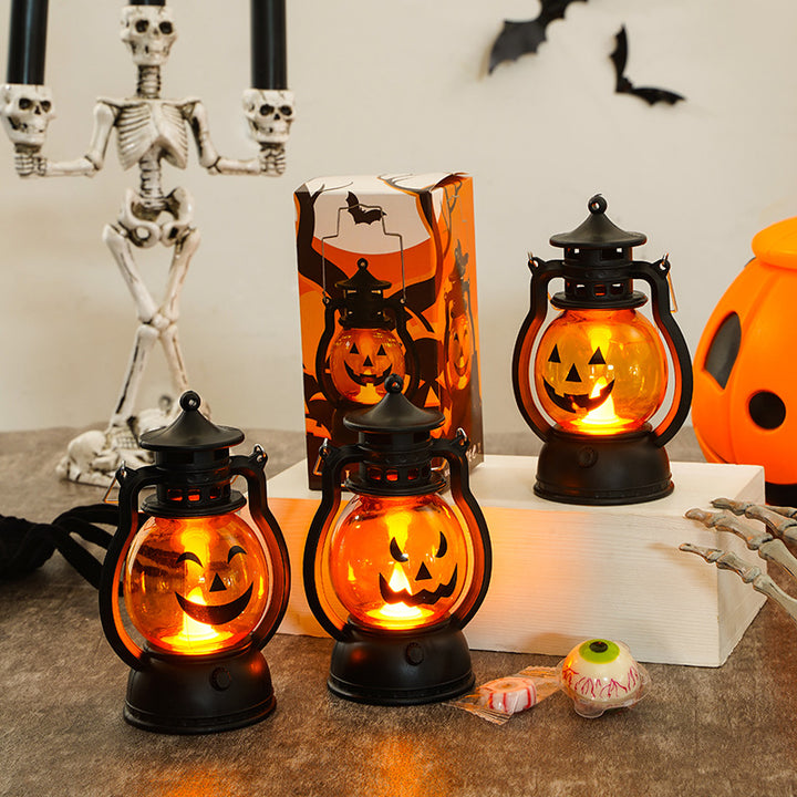 LED Pumpkin Lantern Decorative Battery-Operated Halloween Tabletop Light