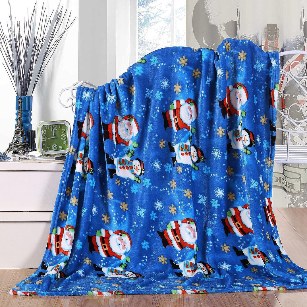 Festive Holiday-Themed Plush Throw Blanket