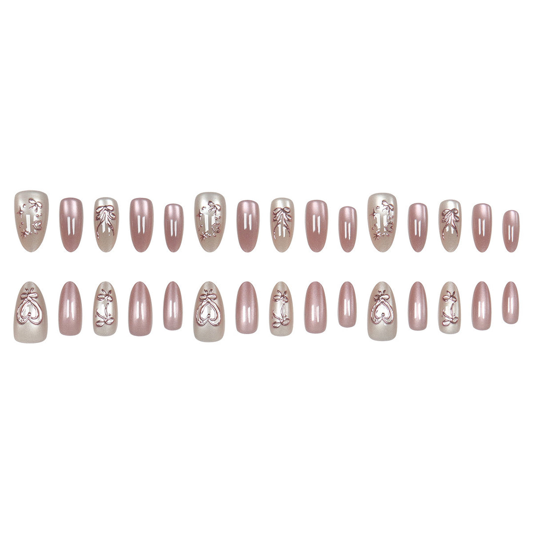 Elegant Stiletto Press-On Nails with Floral Design Stornfield