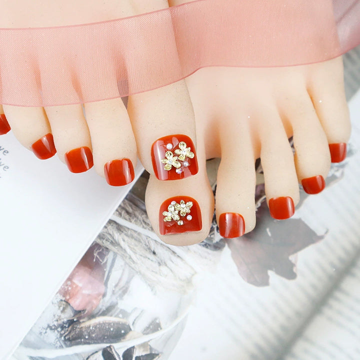 Premium Decorative Press-On Toenail Set Stornfield