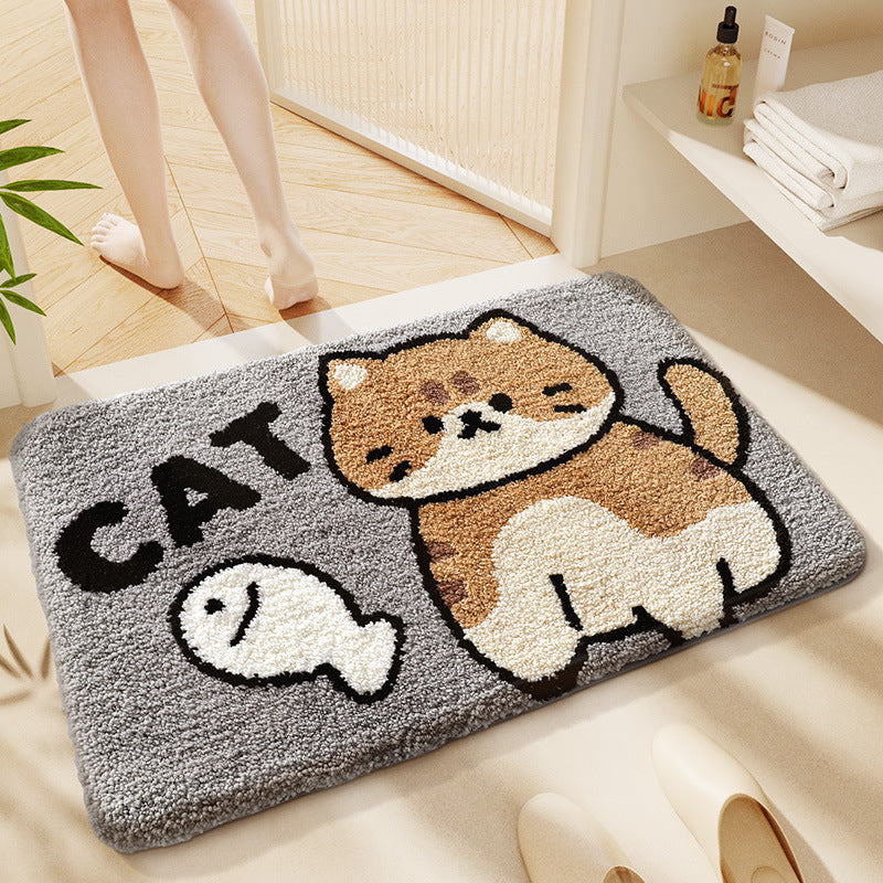 Cute Cat-Themed Bath Mat