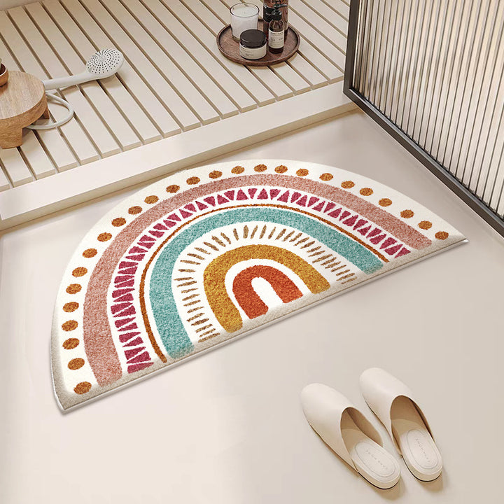 Artistic Semi-Circular Floor Mat