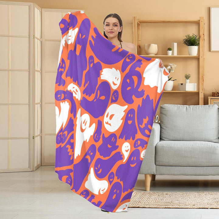 Cozy Halloween-Themed Fleece Blanket