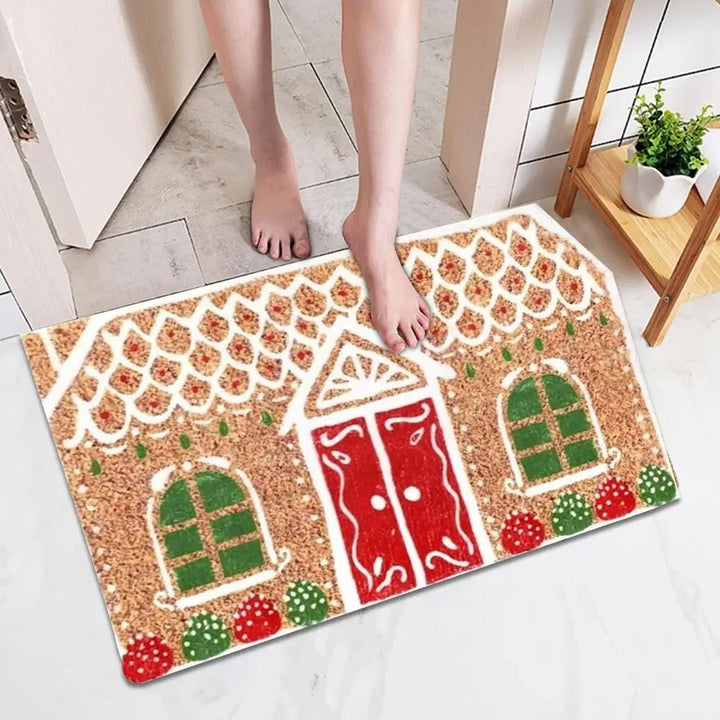 Gingerbread House Themed Bath Mat