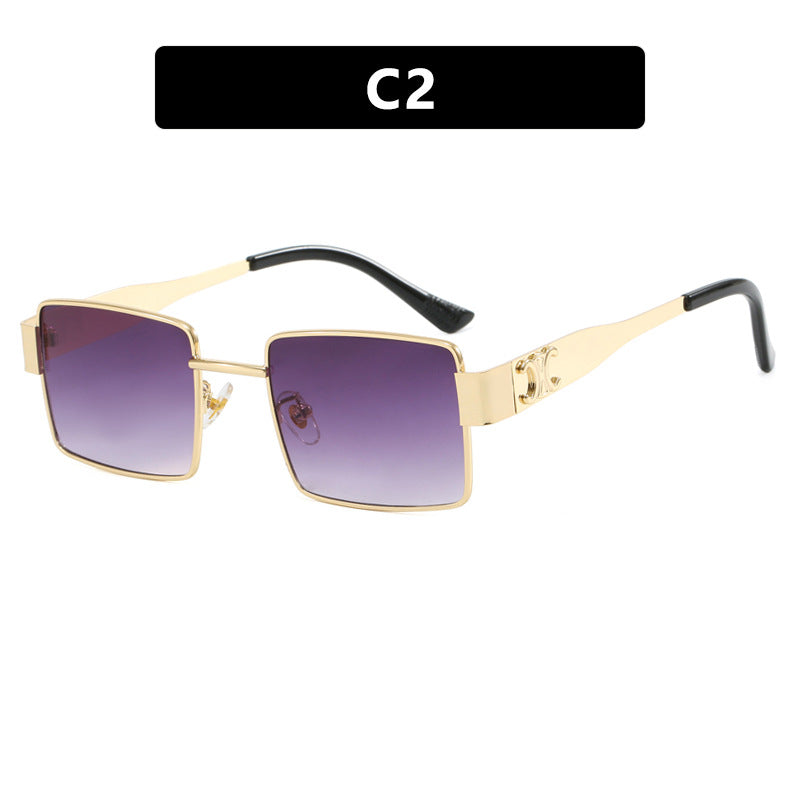 Women's fashionable rectangular sunglasses with high-quality metal frame and polarized lenses Stornfield