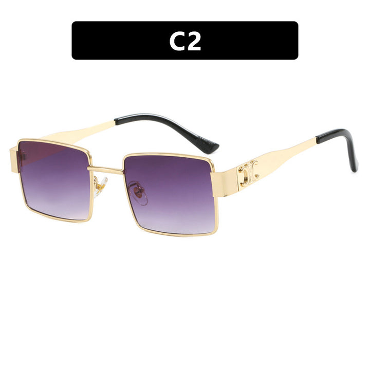 Women's fashionable rectangular sunglasses with high-quality metal frame and polarized lenses Stornfield