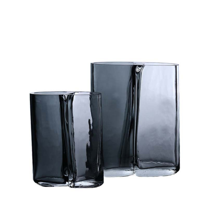 Handblown Sculptural Double-Chamber Contemporary Glass Vase Stornfield