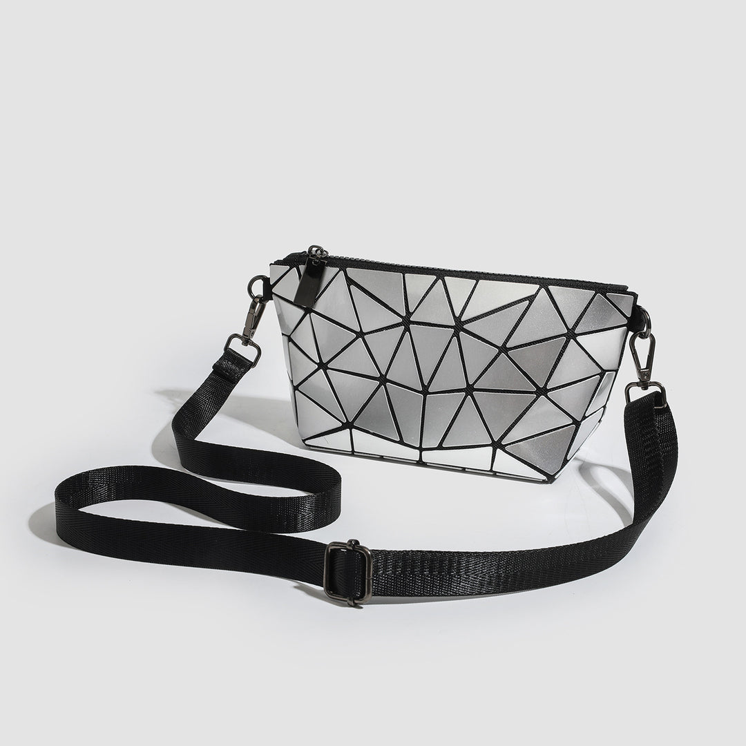 Geometric Patterned Crossbody Clutch Bag
