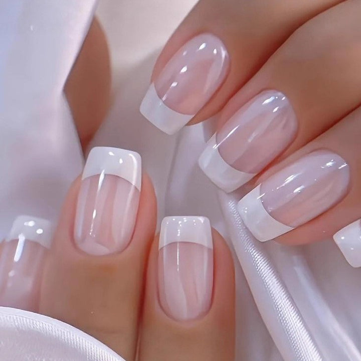 Classic French Tip Press-On Nail Art Set Stornfield