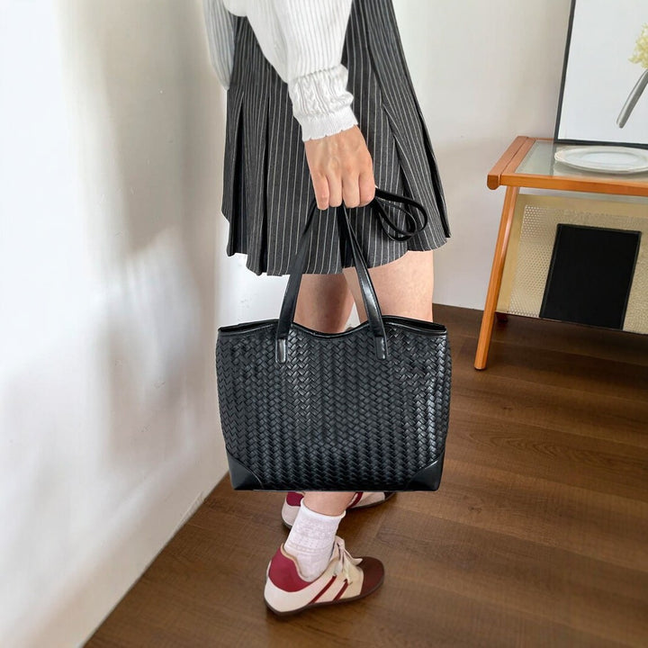 Woven Leather Tote Bag