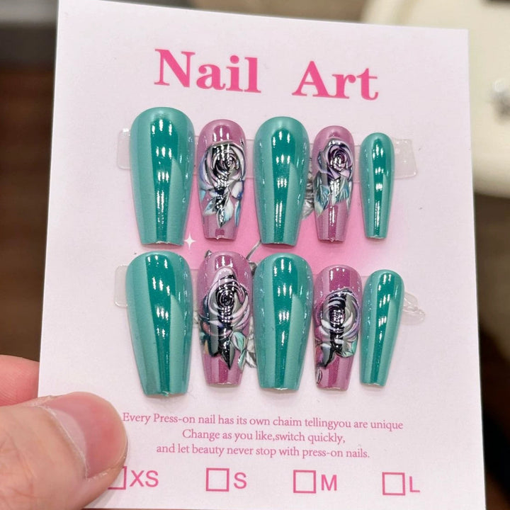 Artistic Floral Press-On Nails  1791254697